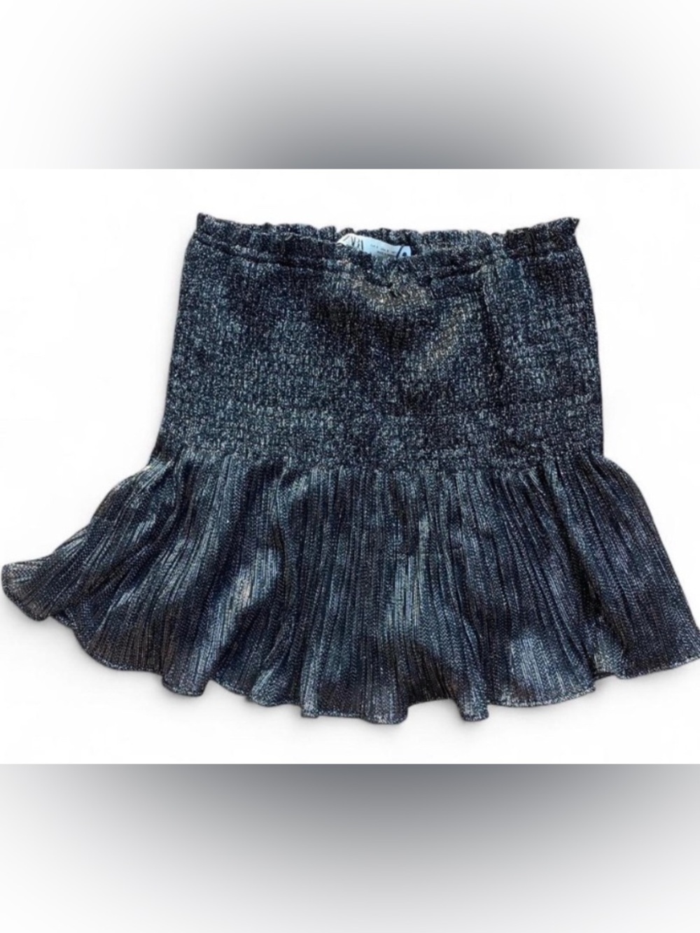 Gothic Lolita Dark Coquette Cybercore Zara Shimmering Black Mini Skirt NWT
